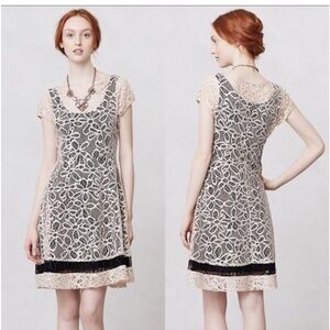 Weston Wear Anthropologie Maitland Beige and Black Dress Small